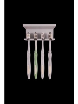Usin Gri Yapışkanlı Çok Amaçlı Diş Fırçası Jilet Jiletlik Asacağı Askılığı Askılık Diş Fırçalık Banyo Organizer