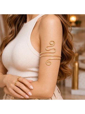 Sevil Gülgün Atelier - El Yapımı Çift Katlı Arm Cuff - Sarmal Pazubent