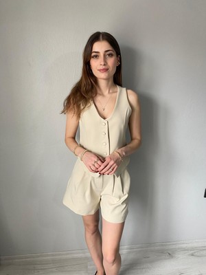 Nice Boutique Duble Kumaş Yelek Şort Ikili Takım