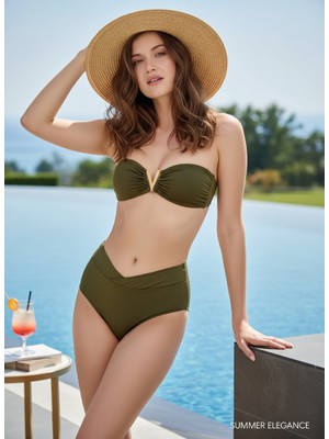 Grizum Önü Tokalı Bikini Takımı
