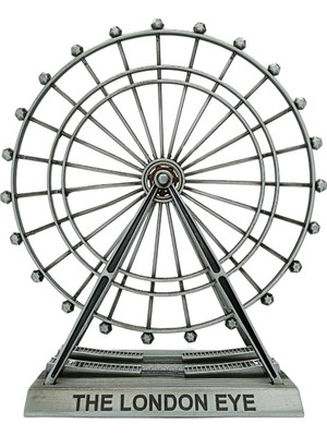 Dünyadan Hediyeler Vintage Metal Ingiltere Dönme Dolap Xl 21CM Gümüş London Eye Biblo No.2