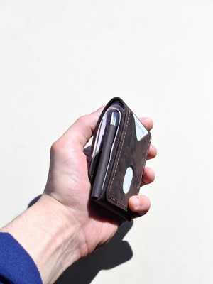 MAT DERİ Erkek Cüzdanı Gerçek Deri Nakit & Kart Tasarım Minimal isim Baskılı Hediyelik Cüzdan Kahve