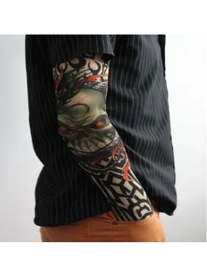 Renas Store Giyilebilir Kol Dövmesi Çorap Dövme 3D Baskılı Kol Bacak Dövme 2 Adet Model 18