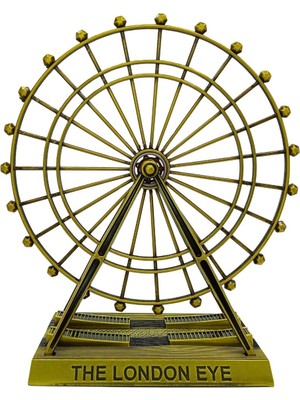 Dünyadan Hediyeler Vintage Metal Ingiltere Dönme Dolap Xl 21CM Bronz London Eye Biblo No.1