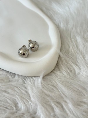 Revoia Minimal Silver Yuvarlak Küpe