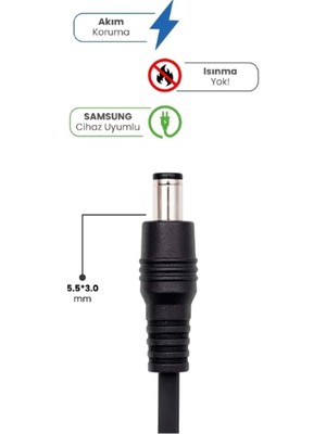 Artcrelier 19V 4.74A 5.5 * 3.0mm 90W Samsung Için Laptop Adaptör