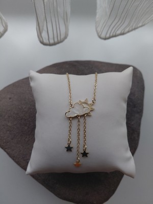 Lavante Butik Çelik Bulut ve Güneş Kolye Çelik Kolye Kadın Kolye