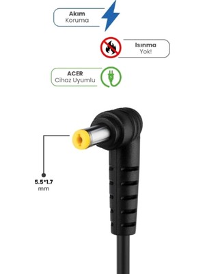Artcrelier 19V 4.74A 5.5 * 1.7mm 90W Acer Için Laptop Adaptör