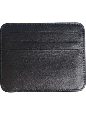 Watch of Royal Card Holder Siyah Hakiki Deri Kartlık