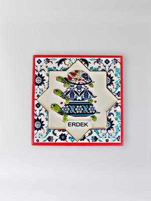 Mundy Erdek Temalı Polyester Kabartmalı Kaplumbağa Desen Magnet  7 x 7 cm – Dekoratif Hediyelik Buzdolabı Süsü  (KOD:1167)