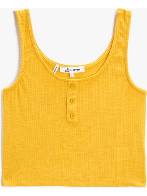 Koton Crop Atlet U Yaka Düğme Detaylı
