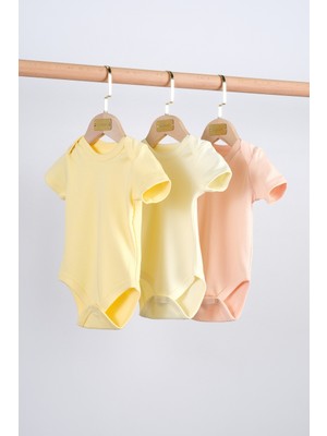 Bondberro 3'lü Set %100 Pamuk Bebek ve Çocuk Zarf Yaka Zıbın & Body