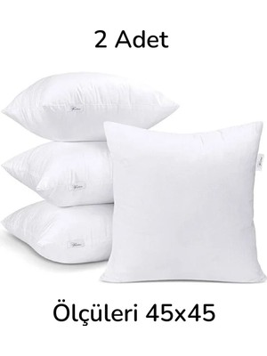 Emrin Ahşap Oyuncak Ve Hediyelik Eşya 2 Adet Premium Kare Kırlent Iç Yastık, Elyaf Dolgulu 45X45