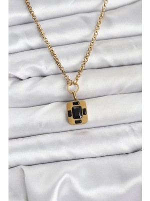 Uravas Store 316L Çelik Zincir Gold Renk Vintage Model Kadın Kolye - TJ-BKO10687