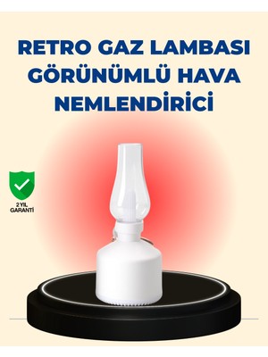 Senka Kablosuz Retro Buhar Makinesi Gaz Lambası Tasarım Ledli Difüzör