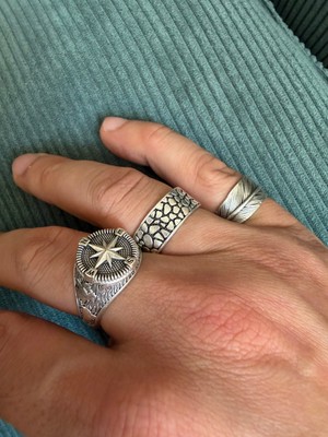 Aida Jewelss 925 Ayar Gümüş  Kaplama 3lü   Işçilikli Tasarım Yüzük Ayarlanabilir Ölçü