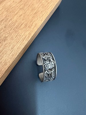 Aida Jewelss 925 Ayar Gümüş Kaplama  Işçilikli Tasarım Yüzük Ayarlanabilir Ölçü