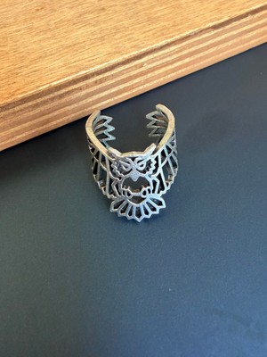 Aida Jewelss 925 Ayar Gümüş Kaplama  Işçilikli Tasarım Yüzük Ayarlanabilir Ölçü