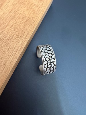 Aida Jewelss 925 Ayar Gümüş Kaplama  Işçilikli Tasarım Yüzük Ayarlanabilir Ölçü