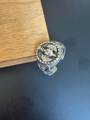 Aida Jewelss 925 Ayar Gümüş Kaplama  Işçilikli Tasarım Yüzük Ayarlanabilir Ölçü