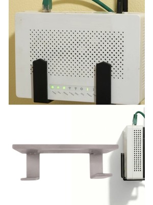 Usin Kendinden Yapışkanlı Gri Duvara Asılabilir Modem Adsl Wifi Router Saklama Duvara Montaj Kutusu Organizer Raf