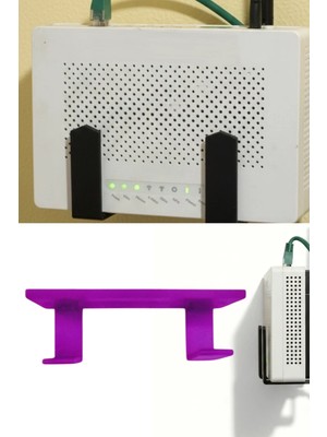 Usin Kendinden Yapışkanlı Mor Duvara Asılabilir Modem Adsl Wifi Router Saklama Duvara Montaj Kutusu Organizer Raf