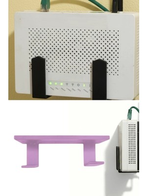 Usin Kendinden Yapışkanlı Pembe Duvara Asılabilir Modem Adsl Wifi Router Saklama Duvara Montaj Kutusu Organizer Raf