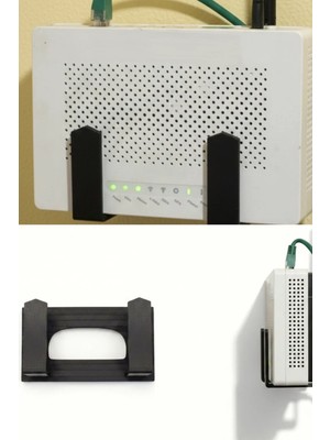Usin Kendinden Yapışkanlı Siyah Duvara Asılabilir Modem Adsl Wifi Router Saklama Duvara Montaj Kutusu Organizer Raf