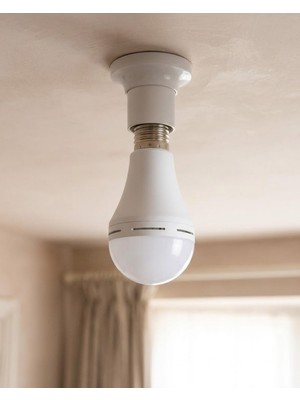 TeknoKapsül Tasarruflu Şarjlı Ampul 35W Soğuk Beyaz E27 Duy -