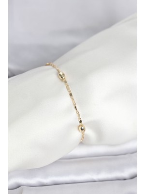 TeknoKapsül cm 14K Gold Renk Damla Topçuk Model Kadın Bileklik -