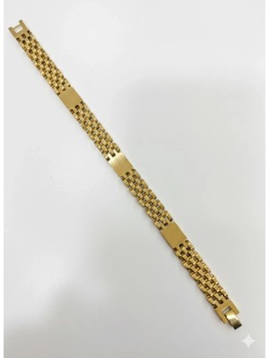 Uravas Store Çelik  Erkek Çelik Bileklik Boy 21.5 cm / En 1.0 Cm  - EBL0062