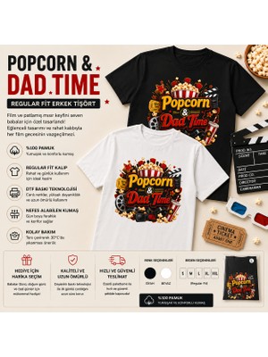 Tişört Kodu Popcorn & Dad Time Erkek Regular Fit Tişört