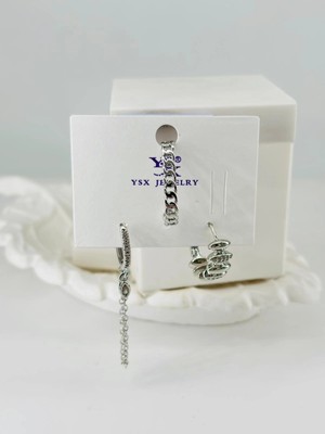 Uravas Store Zirkon Taşlı Üçlü Kombin Küpe - KP00434