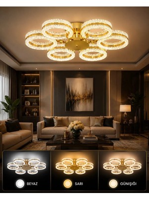 Marsel Lighting Alya 6lı Gold Avize Akrilik Malzeme ile Dekoratif İç Mekan Aydınlatma