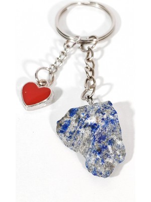 Moncuk Design Lapis Lazuli Taşı ve Kalp Figürlü Özel Tasarım Anahtarlık