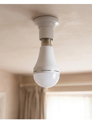 Uravas Store Mey Ithalat® Enerji Tasarruflu Şarjlı Ampul 35W Soğuk Beyaz E27 Duy Yüksek Performans