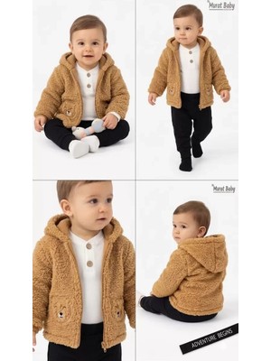 TeknoKapsül 6/24 Ay Kuzu Ceketli 3 Parça Bebek Takımı