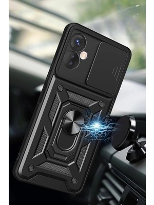 Colezium Infinix Hot 30 5g Kılıf Pars Lens Yüzüklü  - Kırmızı