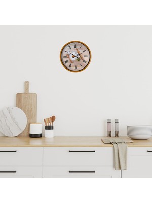TeknoKapsül Rustic Turuncu 36 cm Duvar Saati