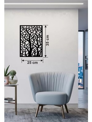 Uravas Store Mey Ithalat® Soyut Ağaç Dalları Ahşap Duvar Tablosu - 25X35 cm Lazer Kesim Dekoratif Pano