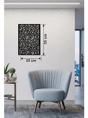Uravas Store Mey Ithalat® Soyut Mercan ve Hücre Dokulu Ahşap Duvar Tablosu - 25X35 cm Lazer Kesim Dekoratif Pano