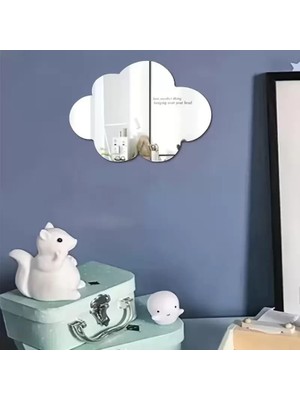 Uravas Store Mey Ithalat® 30X20 cm Bulut Formlu Kırılmaz Pleksi Duvar Aynası - Çocuk Odası Güvenli Ayna