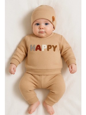 TeknoKapsül Happy Nakışlı 2'li Pamuklu Erkek Bebek Takım