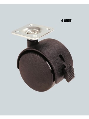 Uravas Store Mey Ithalat® 4’lü Kilitli Tekerlek Ayak 4 cm Sessiz ve Dayanıklı