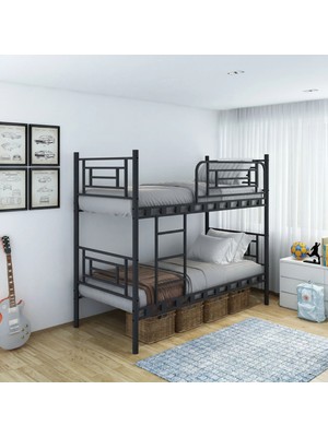 Decofer Agora Ayrılabilen Metal Ranza 90X190 Siyah