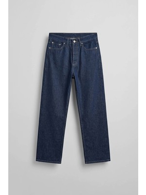 Abluka Online Erkek Baggy Kontrast Dikişli Jean Pantolon Lacivert