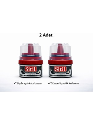 Uravas Store Sitil Classic Ayakkabı Boyası Siyah Parlatıcı Süngerli 2 Adet