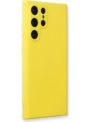 Colezium Galaxy S22 Ultra Kılıf Nano Içi Kadife  - Sarı