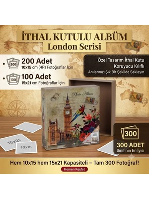Best Hediye Albüm 10 x 15/15x21 Kutulu Ofset 300 Lük Londra