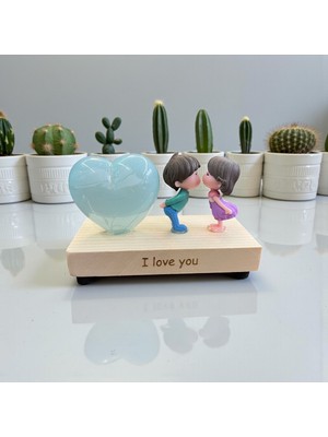 Imosas Romantik Çift Biblo “ı Love You” Yazılı Dekoratif Masaüstü Obje